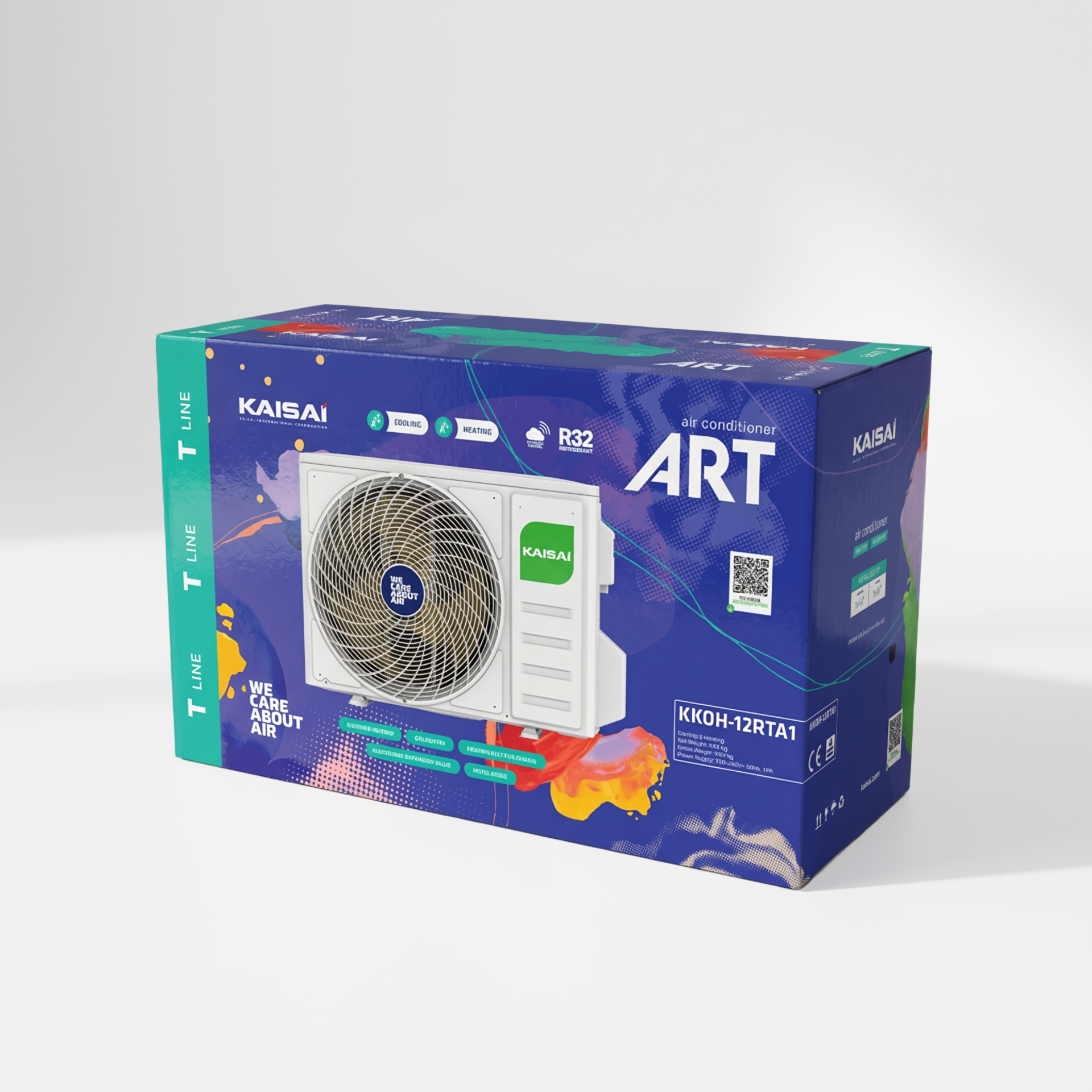 Aer conditionat KAISAI -ART, KKWF-18RTA1- KKOH-18RTA1, 9000BTU, negru, R32, A+++/A++, modul Wi-Fi inclus, 230V - imagine 2